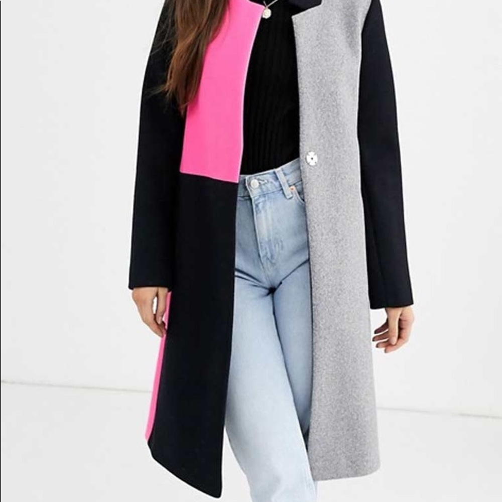 Emily Cooper Emily In Paris Color Block Coat Sz XL